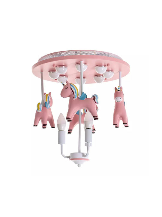 Kids Chandelier Ceiling Light E27 Pink 40W