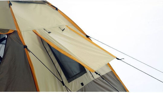 Inca Natura Αυτόματη Σκηνή Camping Igloo Καφέ με Διπλό Πανί 3 Εποχών για 4 Άτομα 210x210x150εκ.