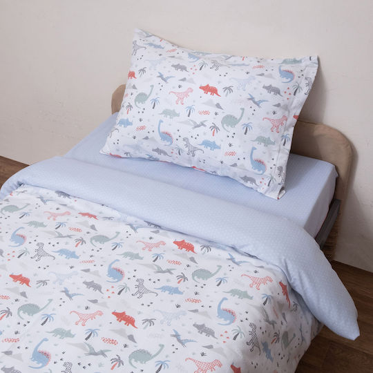 Viopros Kids Sheets Set Single with Elastic Band Cotton White 160x265cm 3 Pieces