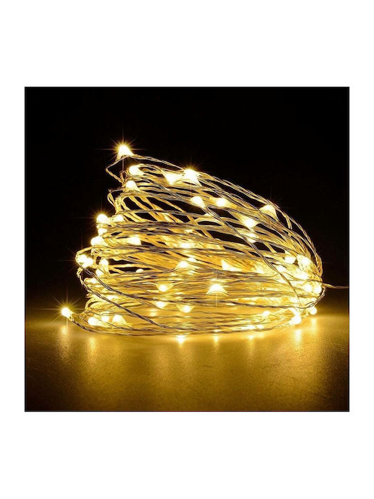 100 Lichterketten LED 10m. Warmes Weiß USB in Zeichenfolge 1Stück