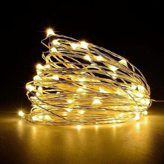 100 Светлини LED 10m. Топъл бял USB тип Лента 1бр