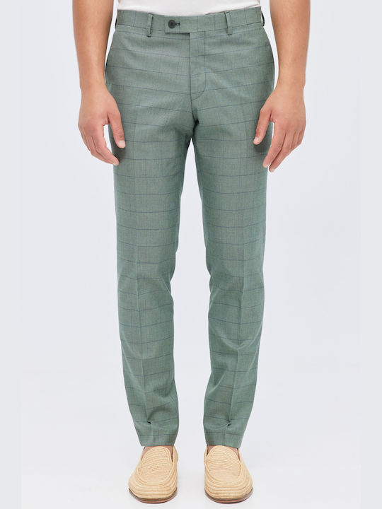 Green Wool Check Slim Fit Suit Aristoteli Bitsiani