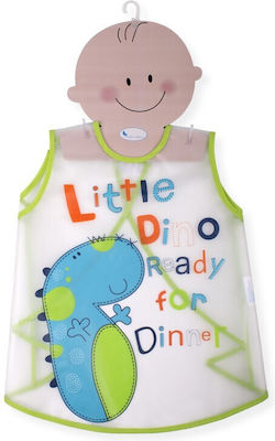 Interbaby Little Dino Ready for Dinner Waterproof Coverall Plastic with Hoop & Loop Fastener Transparent