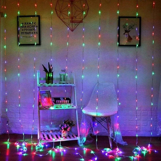 100 Lights LED 3m. x 100cm Multicolor USB type Curtain 1pcs