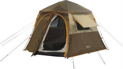 Inca Cabana Automatic Camping Tent Igloo Brown 3 Seasons for 4 People 280x200x170cm