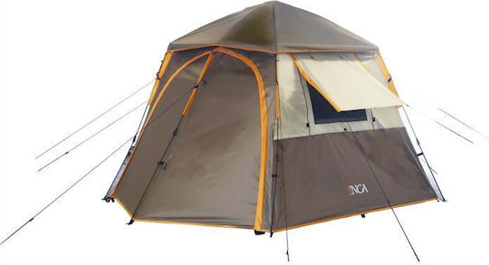 Inca Cabana Αυτόματη Σκηνή Camping Καφέ με Διπλό Πανί 3 Εποχών για 4 Άτομα 280x200x170εκ.