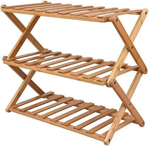 Shoe Organizer Made of Bamboo with 3 Beige Shelves 68x25x46cm TP31535 Shoe Organizer Made of Bamboo with 3 Beige Shelves 68x25x46cm TP31535