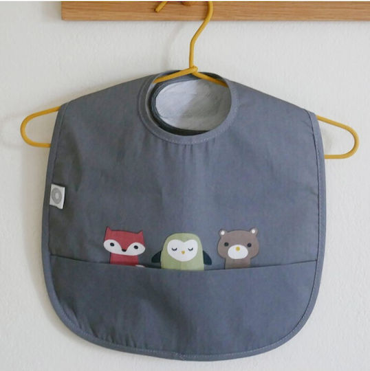 Franck & Fischer Bib Fabric with Hoop & Loop Fastener & Pocket Grey for 0 m+ Franck & Fischer Bib Fabric with Hoop & Loop Fastener & Pocket Grey for 0 m+