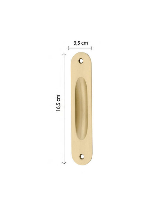 Import Hellas Gold Recessed Door Flush Handle 215 7482