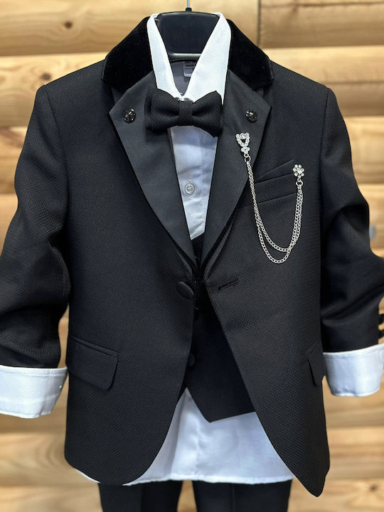 Extan Bebe Boys Baptism Suit with Vest Black