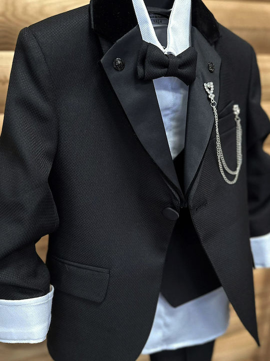 Extan Bebe Boys Baptism Suit with Vest Black