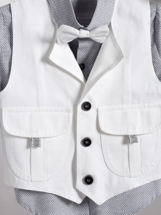 New Life Boys Baptism Suit with Vest 6pcs White