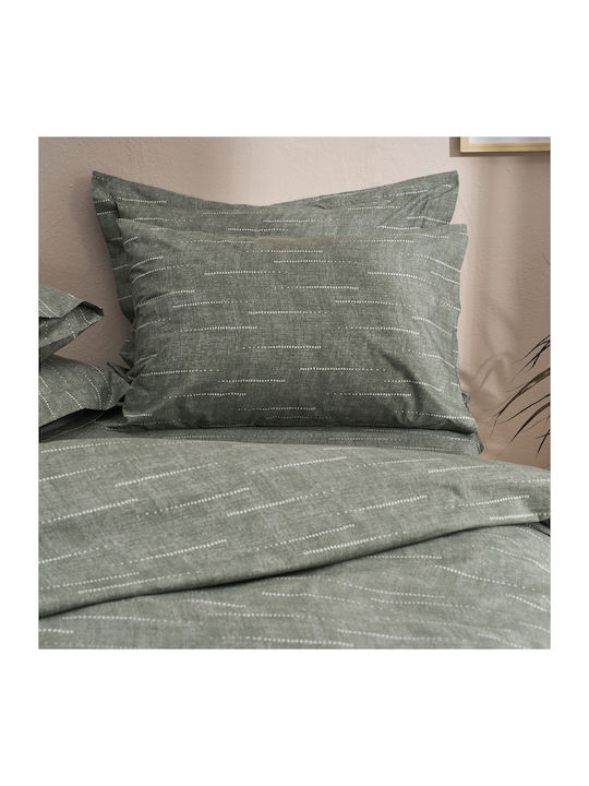 Charalambidis Textiles Κουβερλί Μονό από Βαμβάκι & Πολυεστέρα Χακί 160x230cm