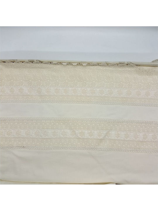 Set Brautlaken 4Stück mit Spitze 240x270cm