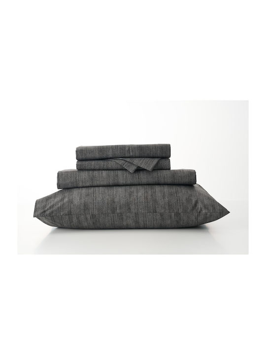 Charalambidis Textiles Κουβερλί Υπέρδιπλο από Βαμβάκι & Πολυεστέρα Μαύρο 220x230cm