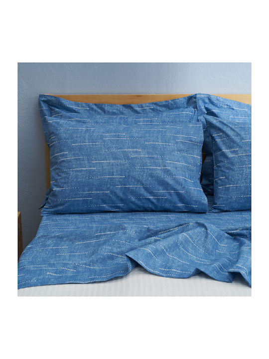 Charalambidis Textiles Κουβερλί Υπέρδιπλο από Βαμβάκι & Πολυεστέρα Μπλε 220x230cm