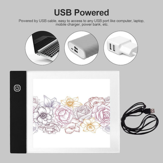 A4 Drawing Board Zola Led Backlight 3 Lighting Levels 1.8w Microusb 23x30.5x0.35 Cm Tran