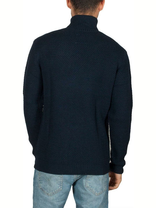 Minimum Herren Langarm-Pullover Rollkragen Navy