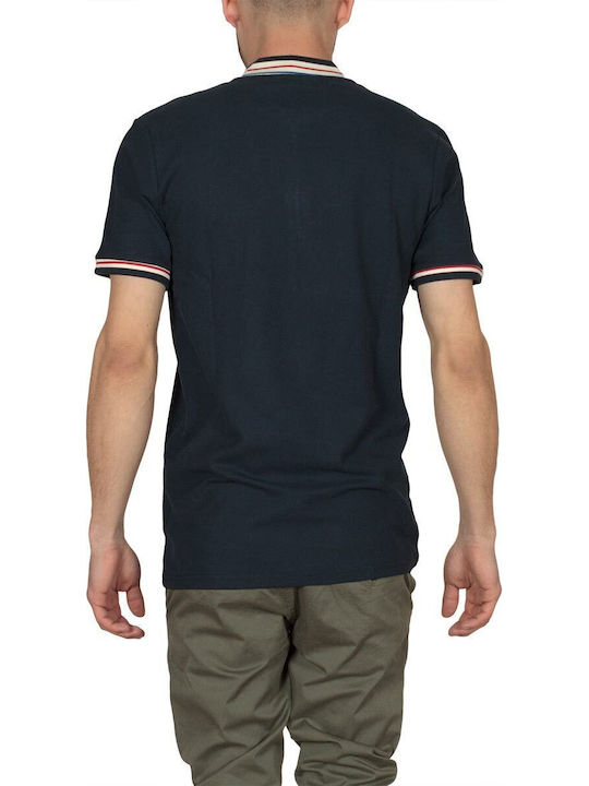 Anerkjendt Men's Short Sleeve T-shirt with Zipper dark blue