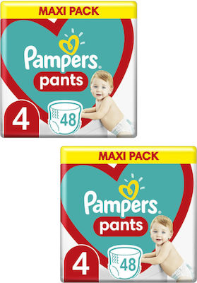 Pampers Pants Pants Πάνες Βρακάκι No. 4 για 9-15kg 96τμχ