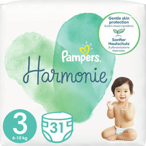 Pampers Tape Diapers Harmonie 1+1 No. 3 for 6-10kg 62pcs