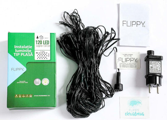 120 Lichterketten LED 1.5m. x 150cm Warmes Weiß Typ Netz 1Stück