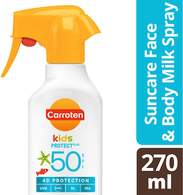 Carroten Kids Wasserdicht Kinder Sonnencreme Spray für Gesicht & Körper SPF50 270ml