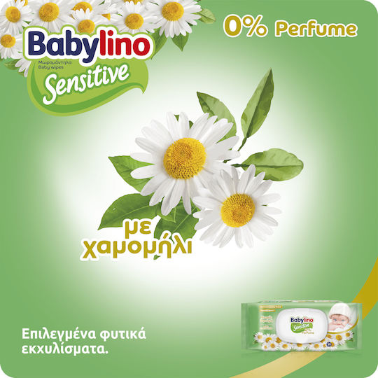 Babylino Sensitive Υποαλλεργικά Μωρομάντηλα χωρίς Άρωμα, Οινόπνευμα & Parabens 54τμχ