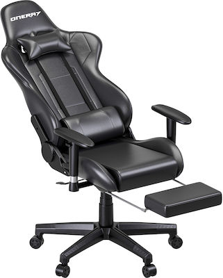 Oneray D0921F Artificial Leather Gaming Chair with Footrest Black