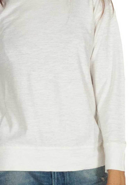 Damen Bluse Baumwolle Langärmelig Weiß