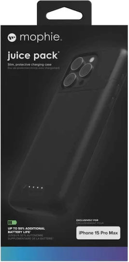 Mophie Juice Pack Back Cover Plastic Black (iPhone 15 Pro Max)