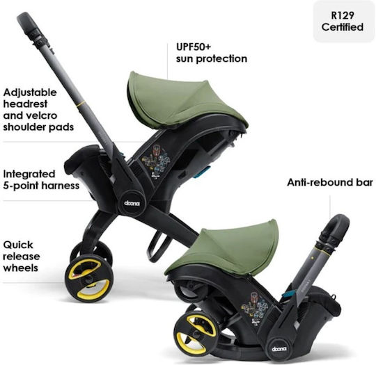 Doona Car Seat & Stroller Baby Car Seat i-Size with Isofix Desert Green 0-13 kg