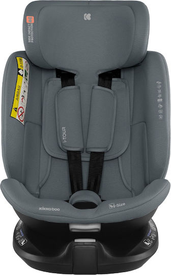 Kikka Boo i-Tour Детско Столче за Кола i-Размер с Isofix Тъмно сиво 0-36 кг