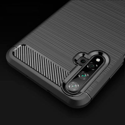 Techsuit Brushed Carbon Back Cover Σιλικόνης Μαύρο (Huawei Nova 5T / Honor 20)