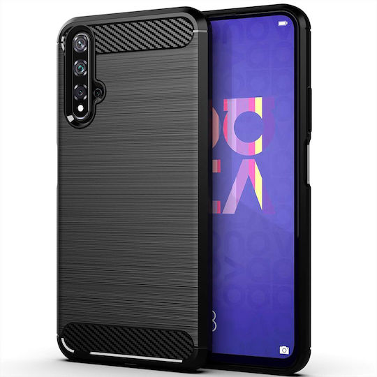 Techsuit Brushed Carbon Back Cover Σιλικόνης Μαύρο (Huawei Nova 5T / Honor 20)