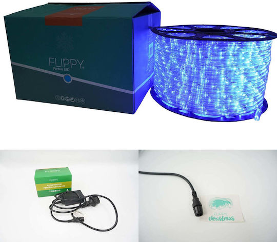 Țeavă luminată 144 Becuri 220V Roșu cu Programe 6m IP65