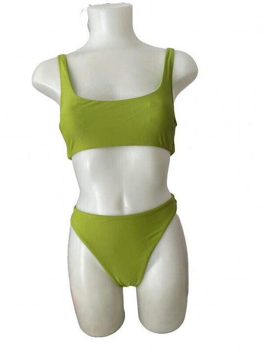 Women's Bikini Set Bustier Slip Seamless Green