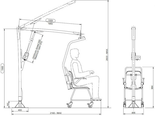 Digi Project Електрическа Инвалидна Количка 01-F145 Светлосин