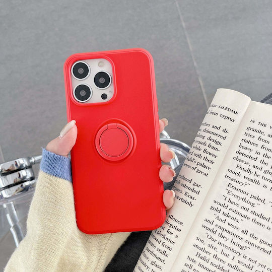 Ring Back Cover Silicon Roșu (Huawei P40 Lite E)