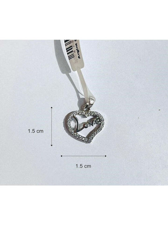Pandantiv Jolie Argint Sterling 925 Model Inimă Dragoste 1.2 G 1.5 X 1.5 Cm