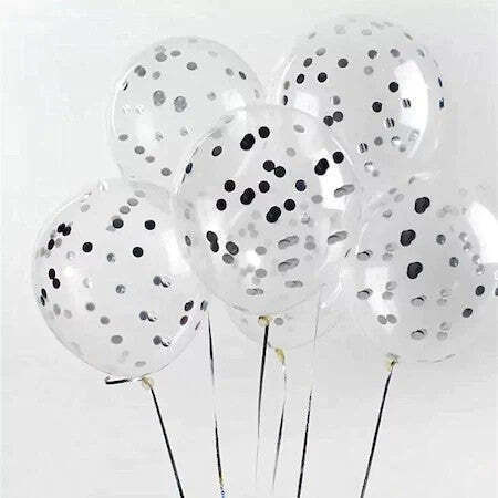 Set 15 baloane de petrecere Flippy alb argintiu 30 cm