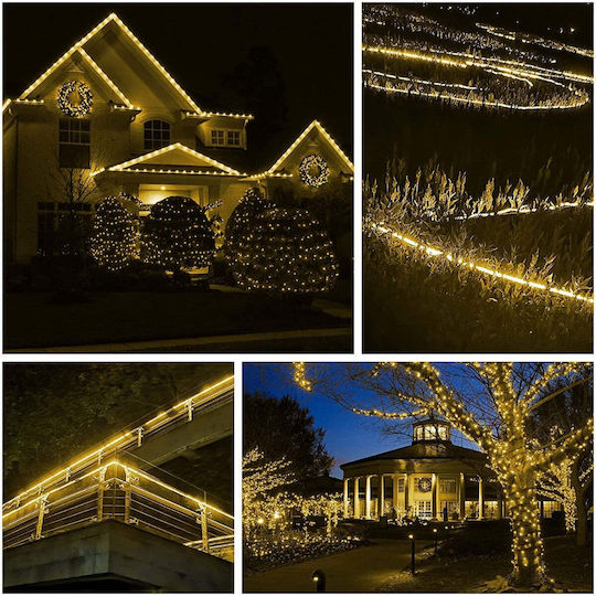 Christmas Light Tube Warm White 220V 1200 Light Bulbs 50m IP65