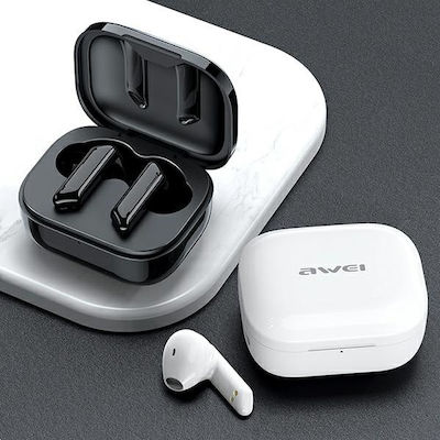 Awei T36 Earbud Bluetooth Handsfree Ακουστικά με Αντοχή στον Ιδρώτα και Θήκη Φόρτισης Λευκά