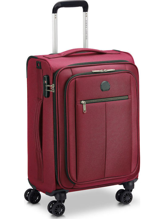 Delsey Pin Up Βαλίτσα Ταξιδίου Καμπίνας Υφασμάτινη Burgundy με 4 Ρόδες Ύψους 56εκ.