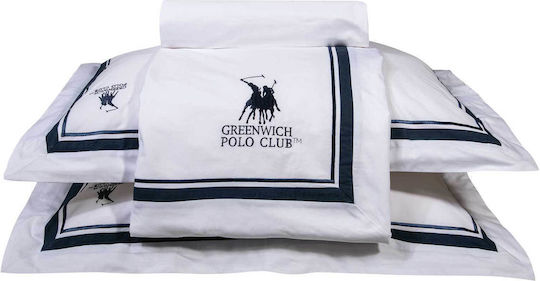 Greenwich Polo Club Комплект Плик за Завивка Памучен Кинг Сайз с 2 Калъфки 220x240 2174 Бял