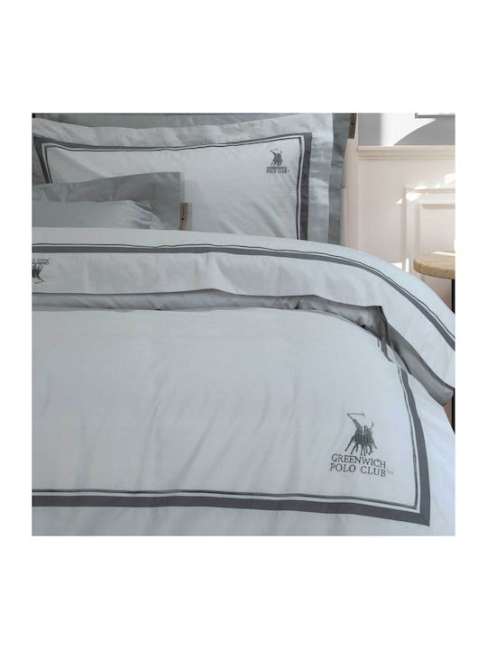 Greenwich Polo Club Duvet Cover Set Cotton Queen with 2 Pillowcases 220x240 2175 Grey