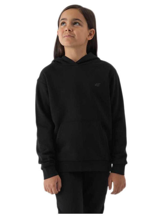 Kids Sweatshirt with Hood and Pockets Black