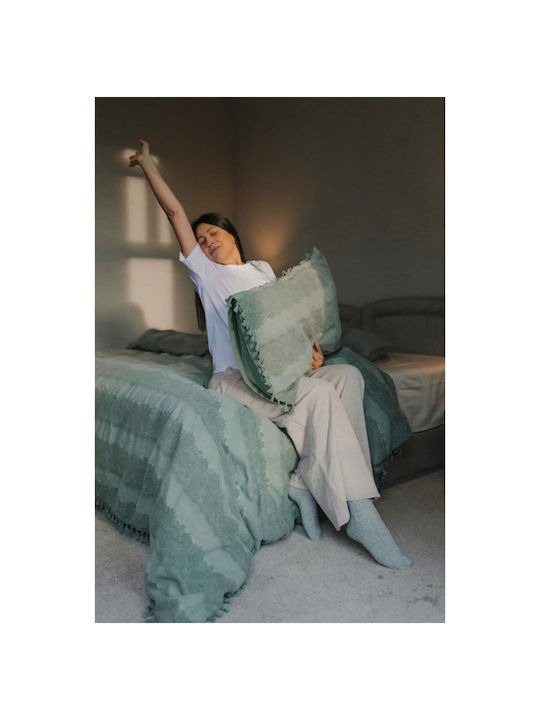 Down Town Home Duvet Cover Set Cotton Queen with 2 Pillowcases 230x250 Pacific 509 Green