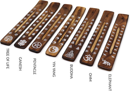 Ξύλινη Βάση Καύσης Αρωματικά Στικ Elephants Incense Holder 26cm