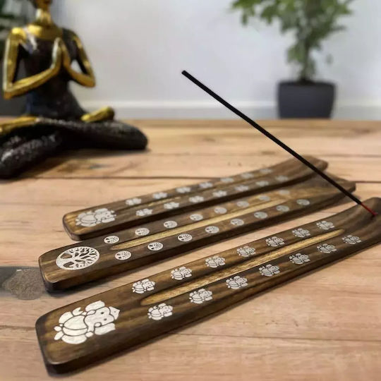Ξύλινη Βάση Καύσης Αρωματικά Στικ Buddha Incense Holder 26cm